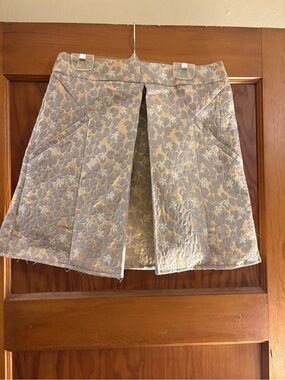 Topshop Rose Gold and Purple Floral Jacquard Mini Skirt